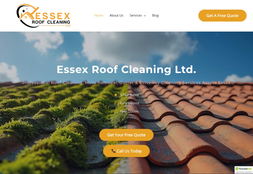Essex Roof Cleaners homepage preview
