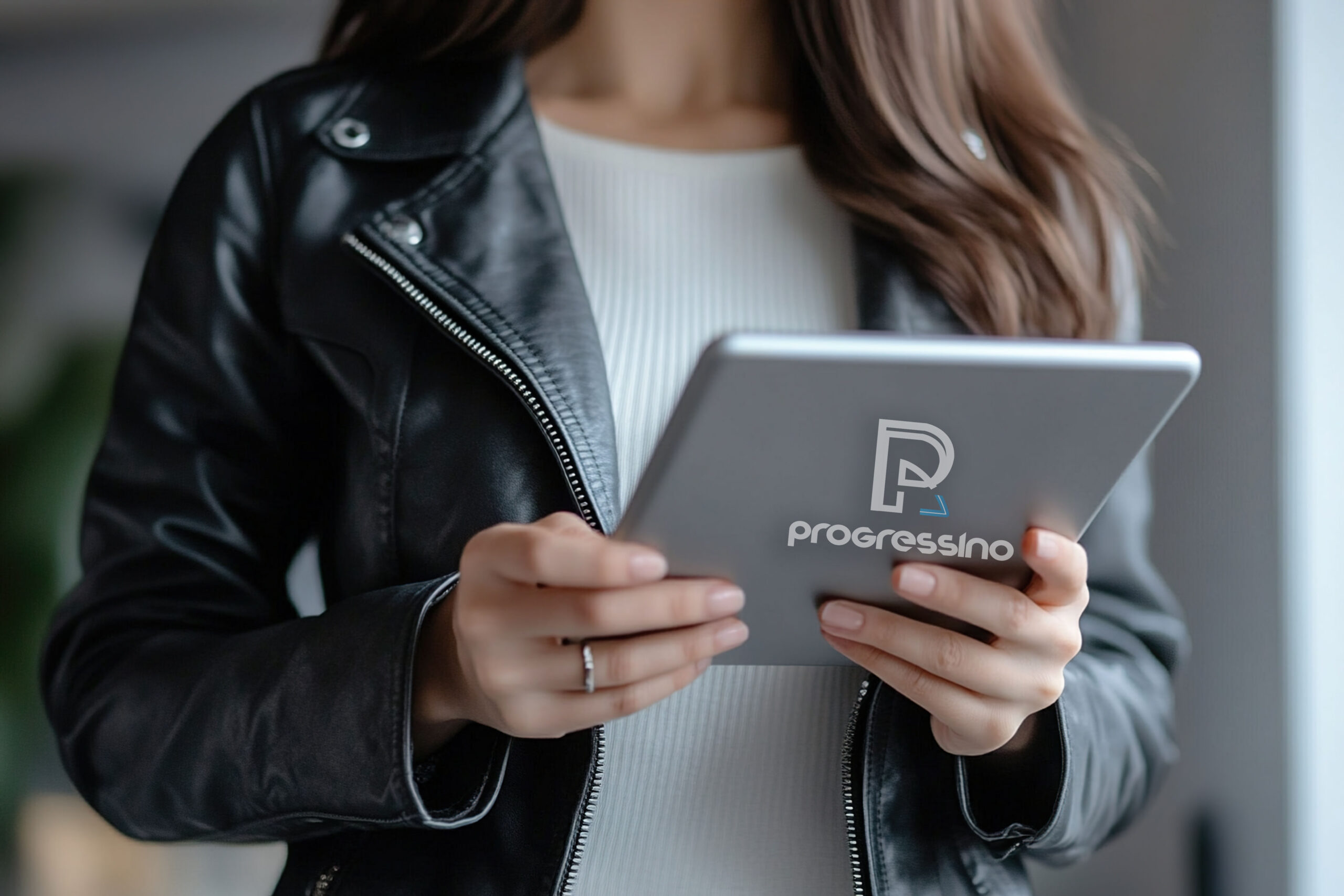 Person using AI productivity tools on a laptop in a modern home office.